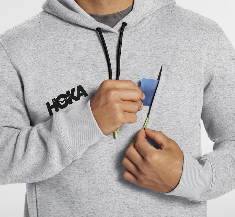 Sudadera Con Capucha Hoka One One Hombre - Performance - Gris - BAX943816